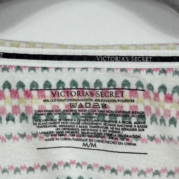 Victoria's Secret Multicolor Zigzag Pajama Sleep Shirt Dress. Womens Size M - Picture 2 of 4